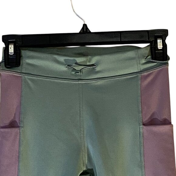 Fabletics Motion365+ High-Waist Colorblock Leggings XS Green  Purple Polyester/E - Picture 2 of 12